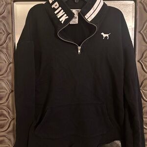 Victoria's Secret PINK Black Half-Zip Pullover
